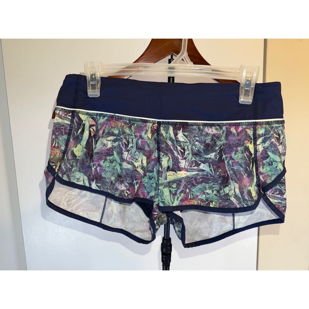 Lululemon Speed Up Shorts Womens 6 Multi Color Abstract Floral Running Athletic